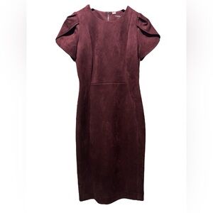 NWT Calvin Klein size 4 burgundy suede dress